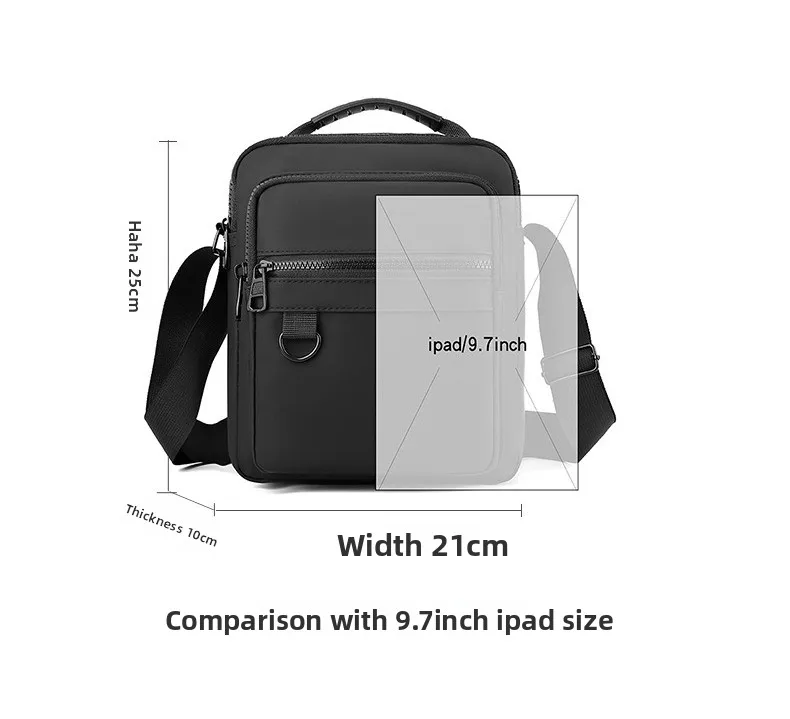 Messenger Sling Bags for Men Casual Oxford Small Zipper Crossbody Pouch Simple Mini Crossbody Phone Bag Male Side Shoulder Bag