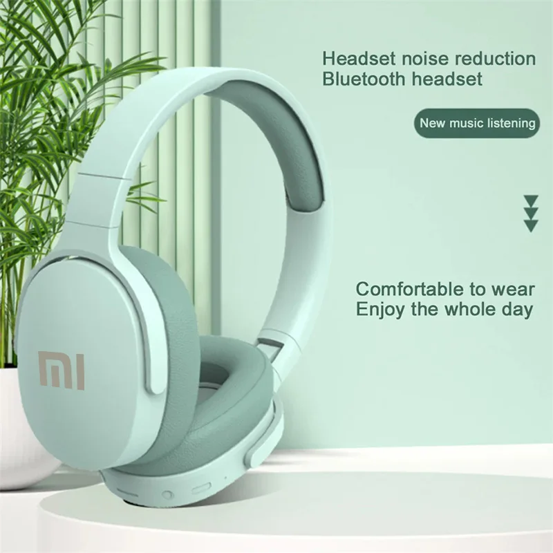 Xiaomi P2961 Drahtloses, am Kopf montiertes Bluetooth-Headset, lange Akkulaufzeit, tragbar, Büro, Lernen, Gaming, 3D-Kopfhörer mit Baumwollbezug