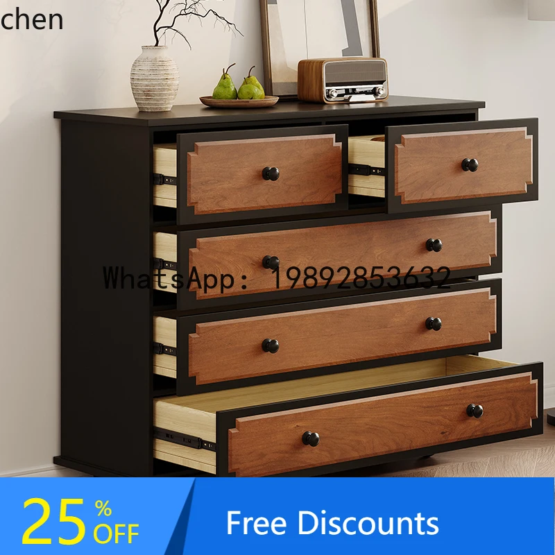 five-bucket solid wood storage sofa entrance bedroom storage medieval cabinet