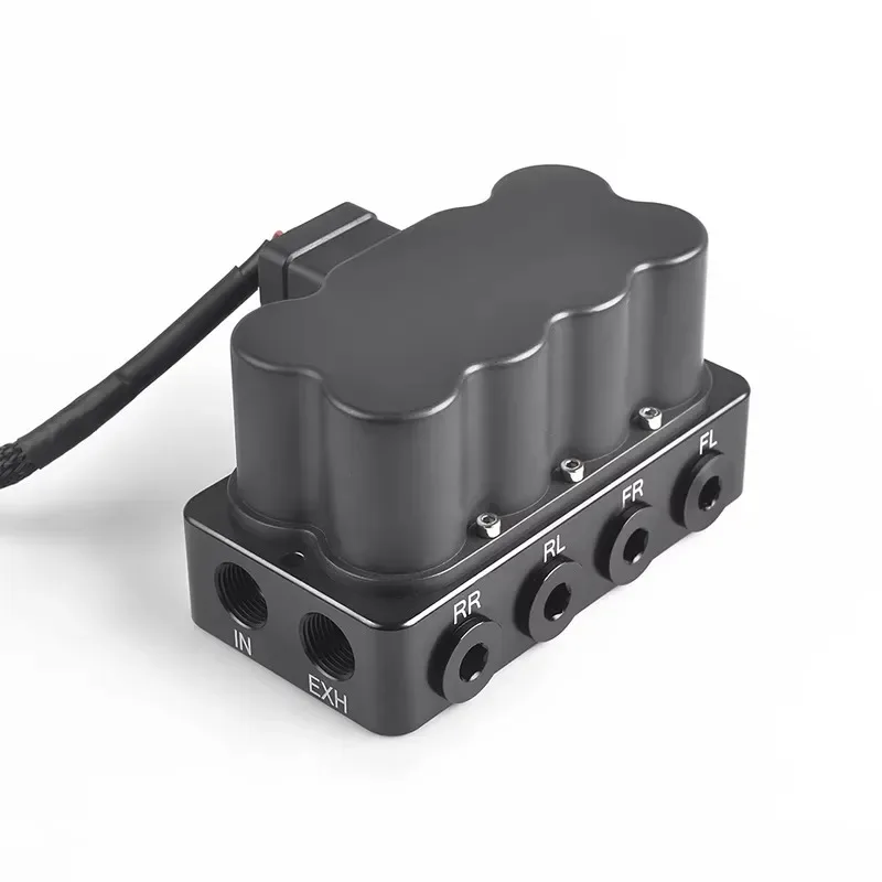 Pneumatic Manifold Solenoid Valve 8 Output Port 3/8NPT VU-4 Air Ride Lift 200PSI Air Suspension System Control