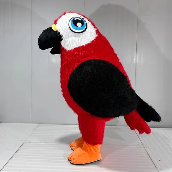 2 متر العملاق نفخ الببغاء زي التميمة الكبار الطيور الكرتون تفجير الملابس هالوين كرنفال الحيوان تأثيري الدعائم الطرف