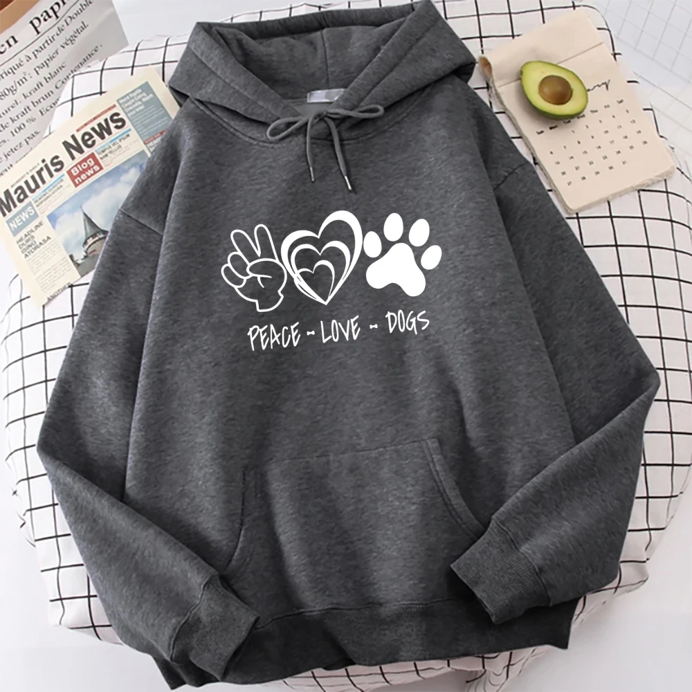 Peace Love Dogs sweat à capuche graphique pour homme Y2K vêtements femmes hommes vêtements automne hiver sweats à capuche à manches longues haut portant