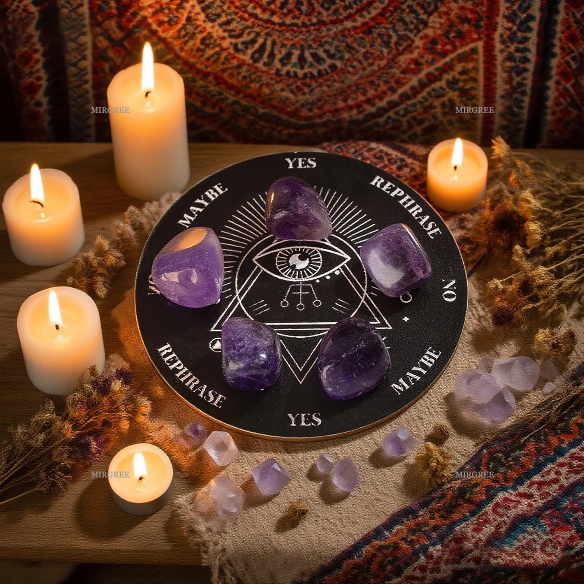 6/8pcs Natural Crystal Stones and Divination Plates Set, Suitable for Meditation, Divination, Witchcraft Supplies, Healing Gifts