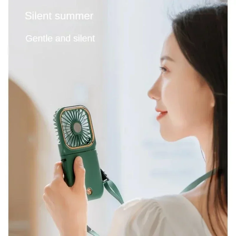 휴대용 미니 핸디 선풍기 USB 충전식 접이식 목걸이 선풍기 3단 풍량 조절 휴대용 소형 포켓 선풍기 가정 사무실 야외용