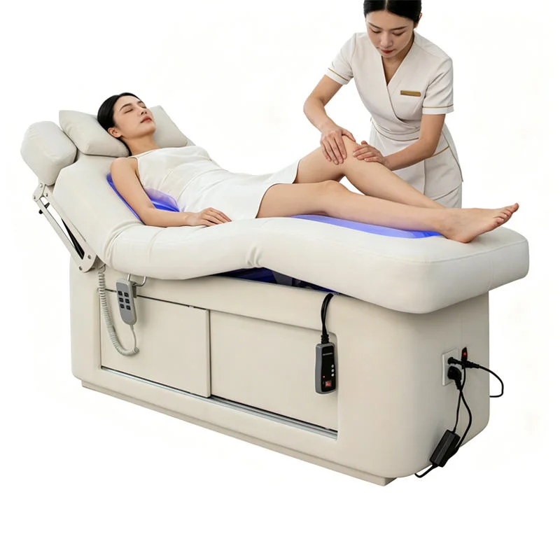 Luxury Spa Bed Esthetician Therapy Treatment Electric Heating Water Heating Massage Table with LED Light Massage Table Clinic