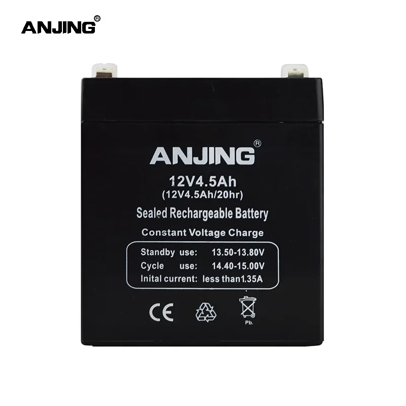 ANJING 12V 4.5AH Battery for Backup Power LED Emergency Light Children Toy Car Lead-acid Accumulator Replacement Maintenance