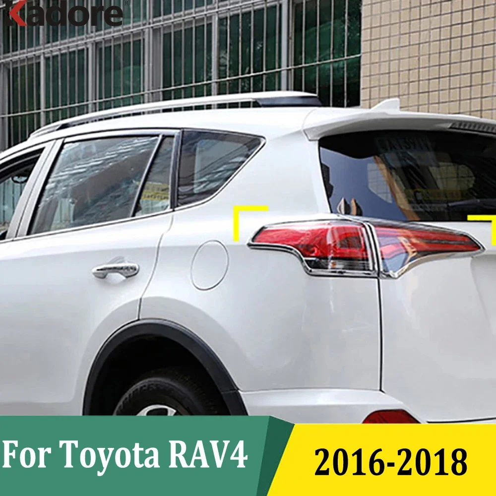 

For Toyota RAV4 RAV 4 2016 2017 2018 Chrome Rear Light Lamp Cover Trim Tail Light Frame Protector Car Sticker Accessories