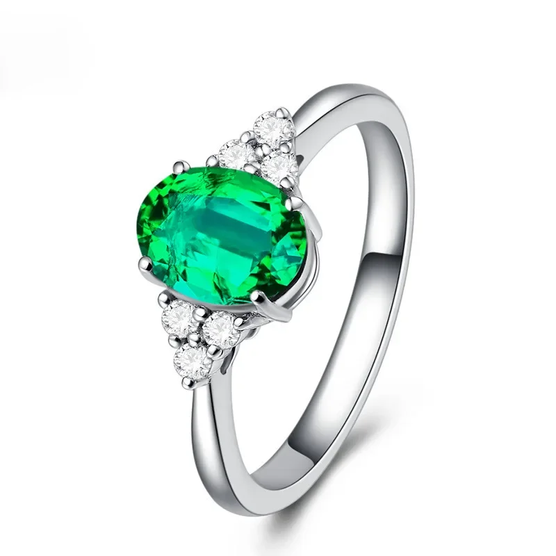 925 Sterling Silver Color Rainbow Cubic Zircon Rings For Women Wedding Lovely Engagement Proposal Ring Accessory