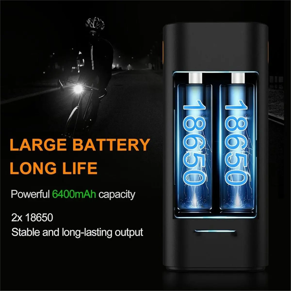 B72ABG Rechargeable Bike Headlight, Waterproof Quick Release Mount, Side Visible Bike Lights for Road, Commuting & Night Riding
