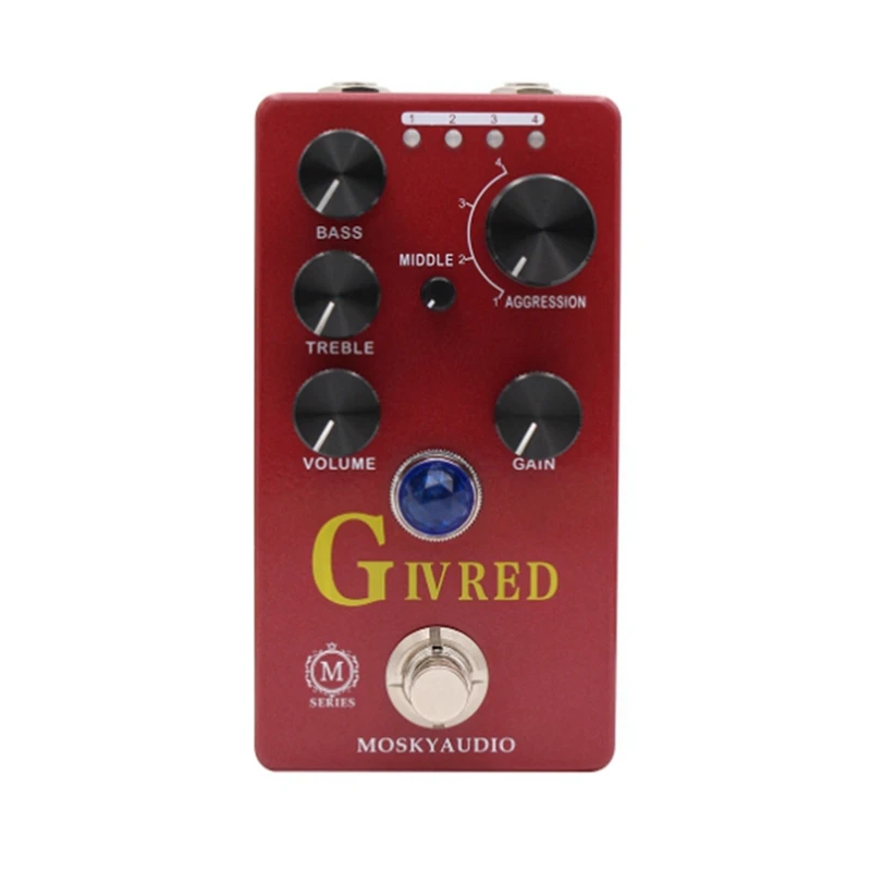 Top-MOSKY Audio G IV rojo púrpura canal preamplificador/Overdrive/Distortion Pedal guitarra bajo efecto Pedal y cuatro modelos con True Bypas