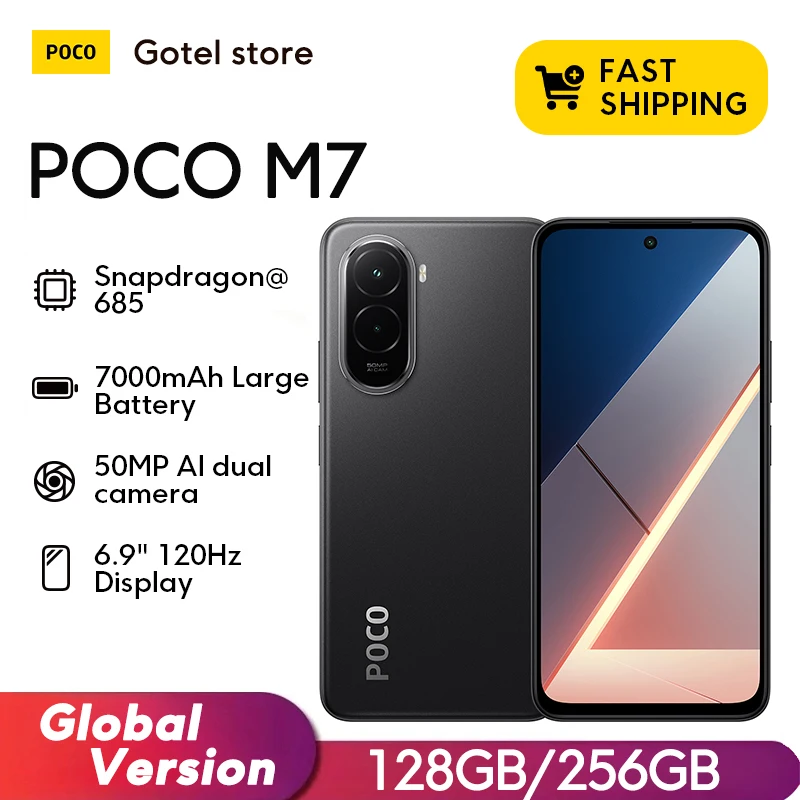 【World Premiere】POCO M7 Global Version Smartphone Snapdragon 685 7000mAh battery Immersive 6.9