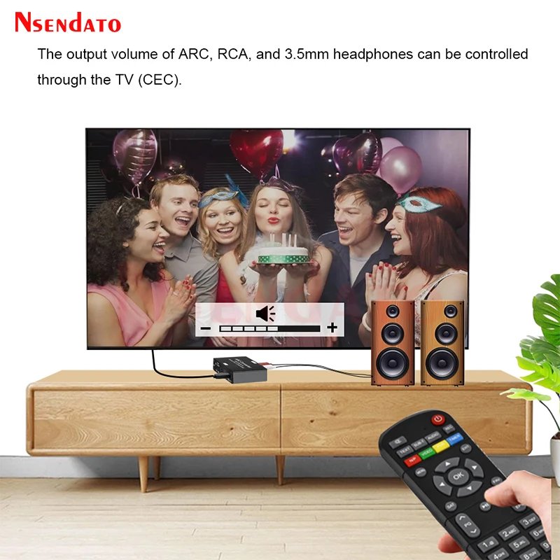 192Khz HDMI ARC Audio Return Channel Extractor DAC Converter HDMI To optical Coaxial RCA 3.5mm L/R Stero Audio Extractor For TV