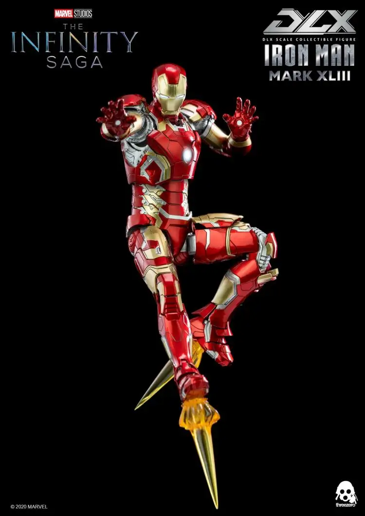 Threezero-DLX Marvel Iron Man MK43, modelo de figura de Anime Original, juguetes para niños, colección de figuras de acción, muñeca de Pvc, en Stock, 1/12