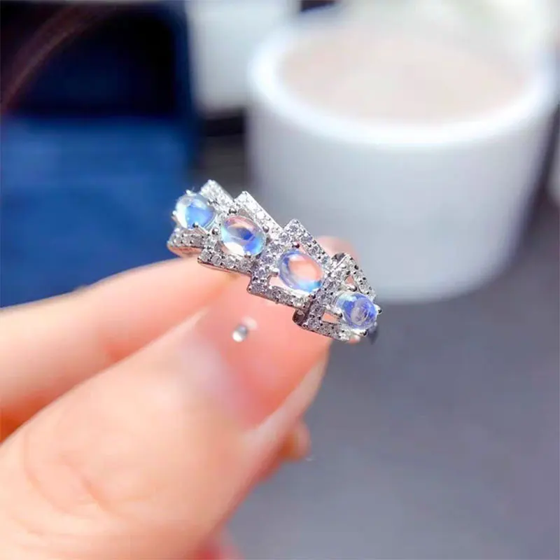 blue-moonstone-ring-3mm-4mm-total-1ct-natural-moonstone-silver-ring-solid-925-silver-gemstone-jewelry-with-gold-plated