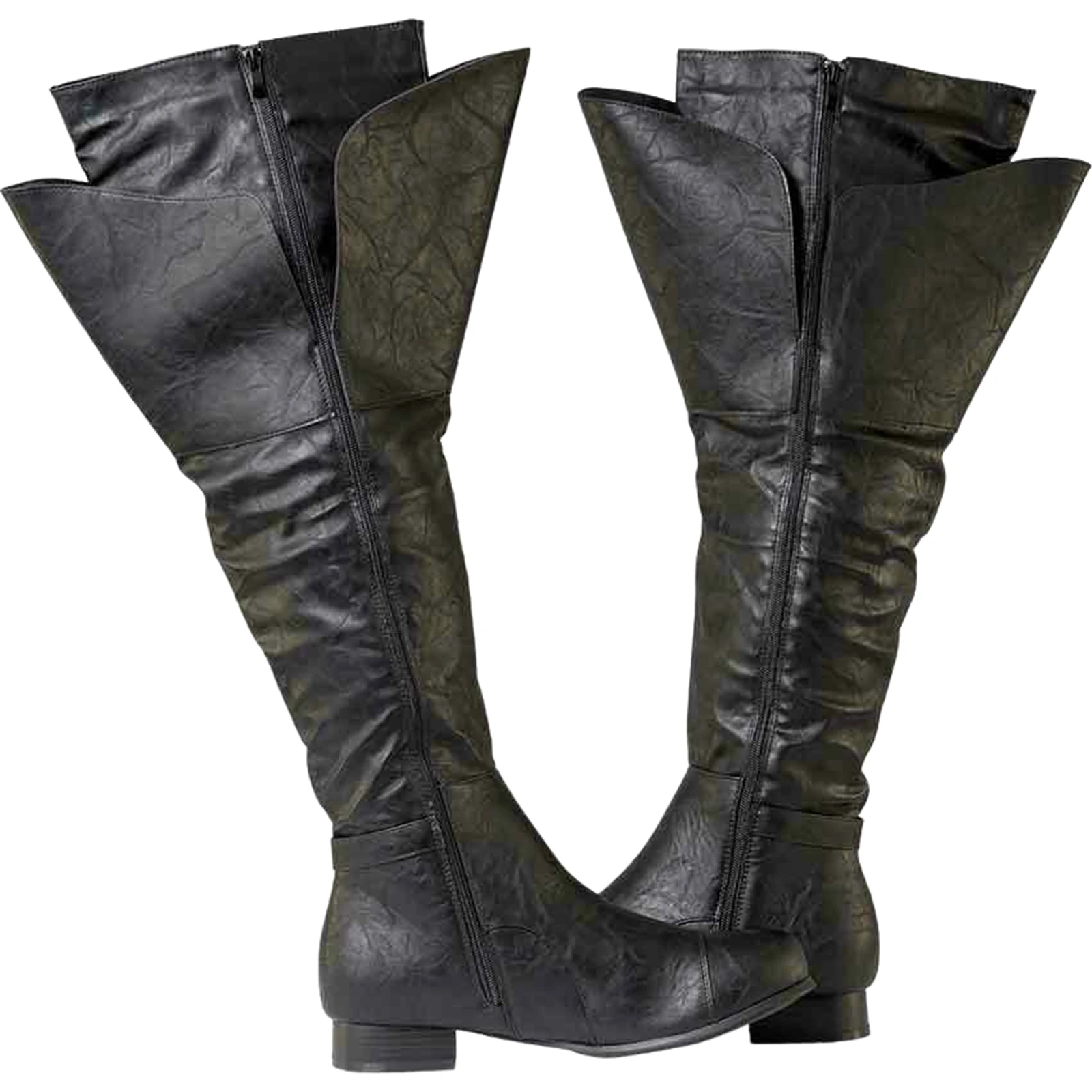 Mannen Middeleeuwse Ridderlaarzen Gotische Puntige Kniehoge Laarzen Halloween Carnaval Cosplay Manchet Schoenen