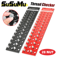 Nut and Bolt Thread Checker 28 Metric and Standard Thread Measuring Gauge Precise Screw Size and Thread Measuring Tools