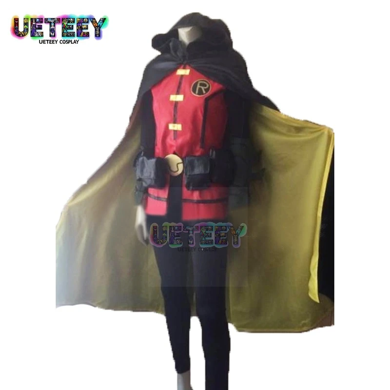 

UETEEY COS Тим Дрейк Красный Робин Косплей Костюм Маска Хэллоуин Униформа Костюм 110