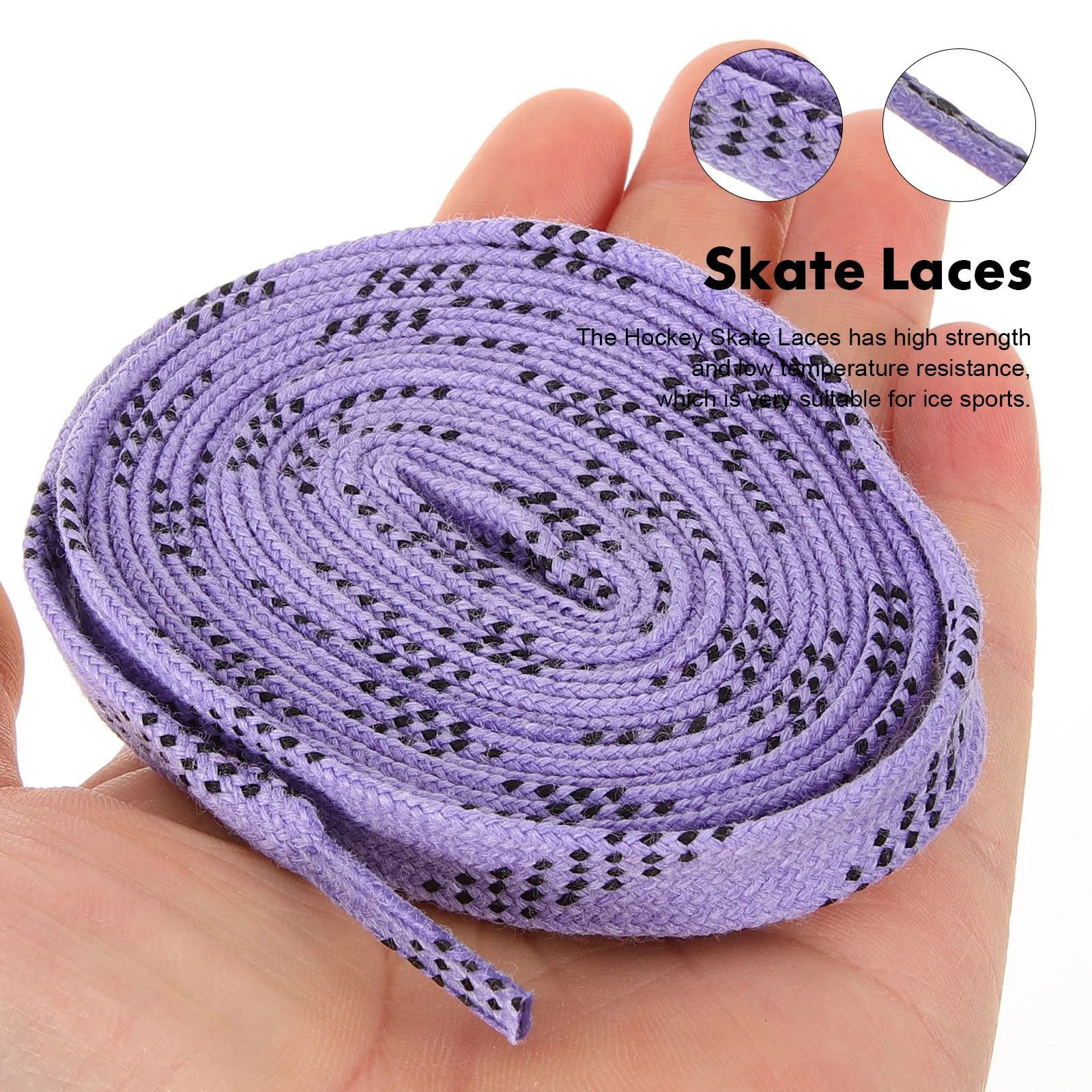 

1 Pair Waxed Hockey Shoelaces Durable Flat Laces For Ice Skating Roller Skate Sports Shoe Replacement Wear Resistant Hockey Lace