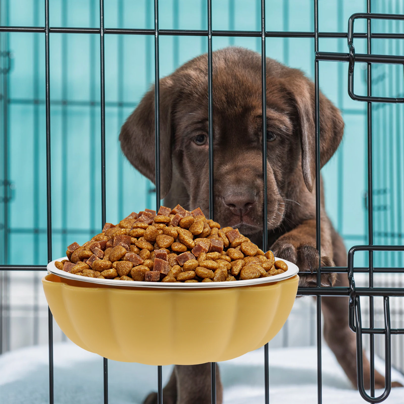 

2pcs Hanging Dog Bowl Large Capacity Durable Puppy Bowl Easy Clean Household Pet Feeding Water Dispenser Multi-Function Kitten