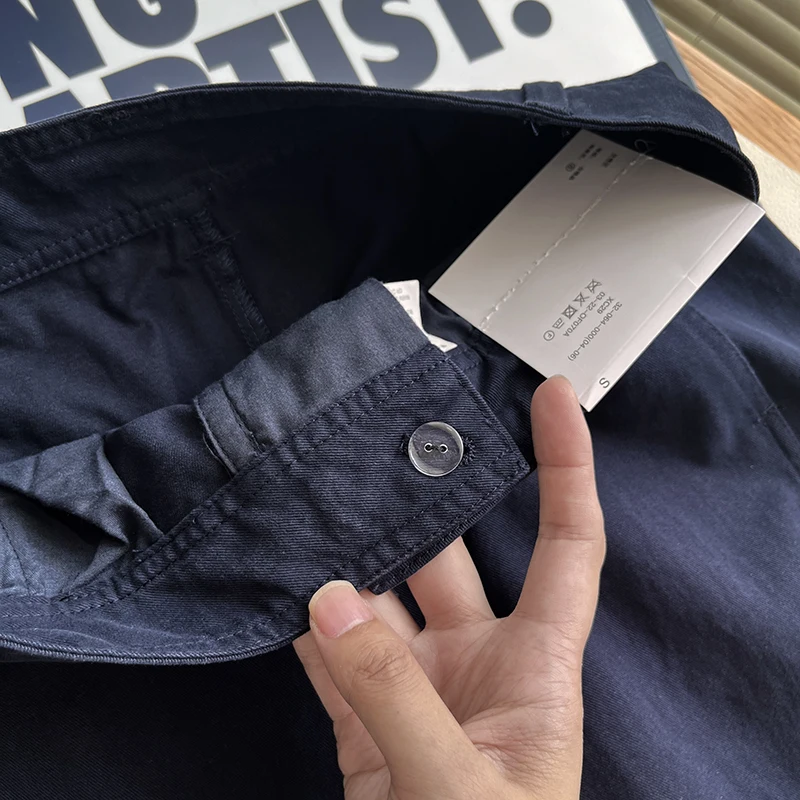 ارتفاع الخصر مستقيم الساق السراويل القطنية مريحة بناطيل كاجوال للنساء الخريف جديد وصول جزيرة Sle سكين السراويل