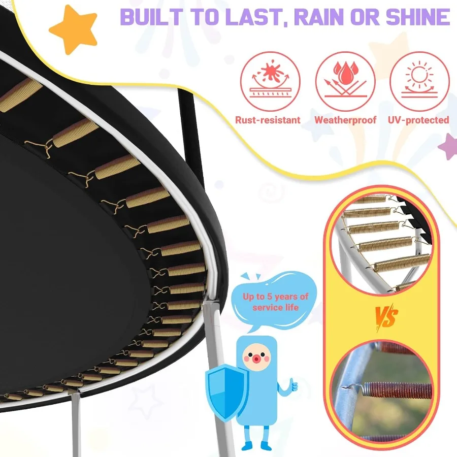 ترامبولين ترفيهي خارجي مع طوق كرة السلة وأضواء LED للبالغين متوفر في 8FT 10FT 12FT 14FT 15FT 16FT Si