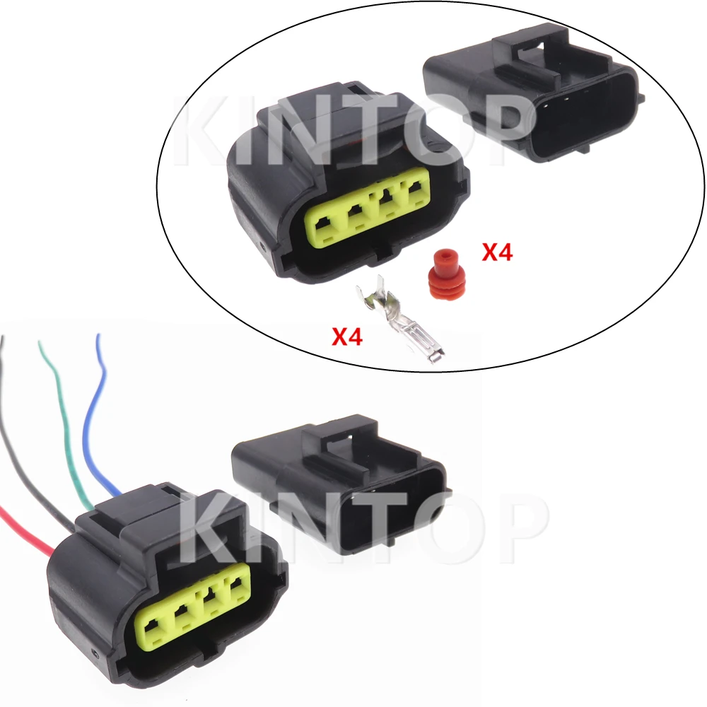 1 Set 4 Pins Auto Accelerator Pedal Wiring Terminal Waterproof Socket Starter 178399-2 184046-1 Car PCB Connector With Wires