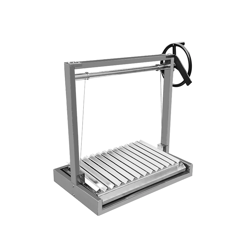 Asado Drop-in Argentine Parrilla Stainless Steel BBQ Grill With Brasero And Trolley Modern Design