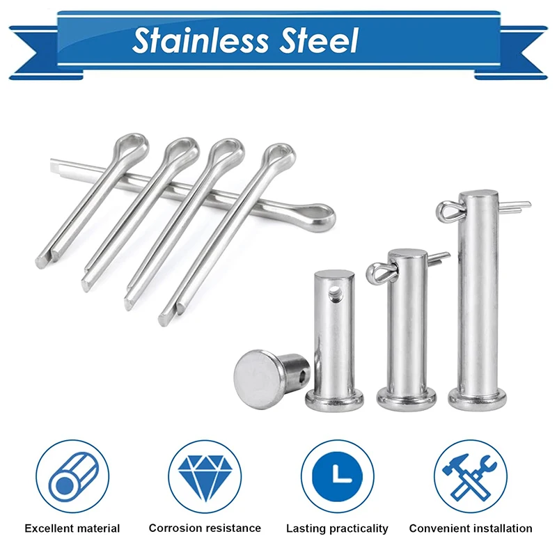 10-50pcs, 13 Size Available Stainless Steel Cotter Pin, Rustproof Lock Pin for Trailer Hitch, Axle, Automotive view 4