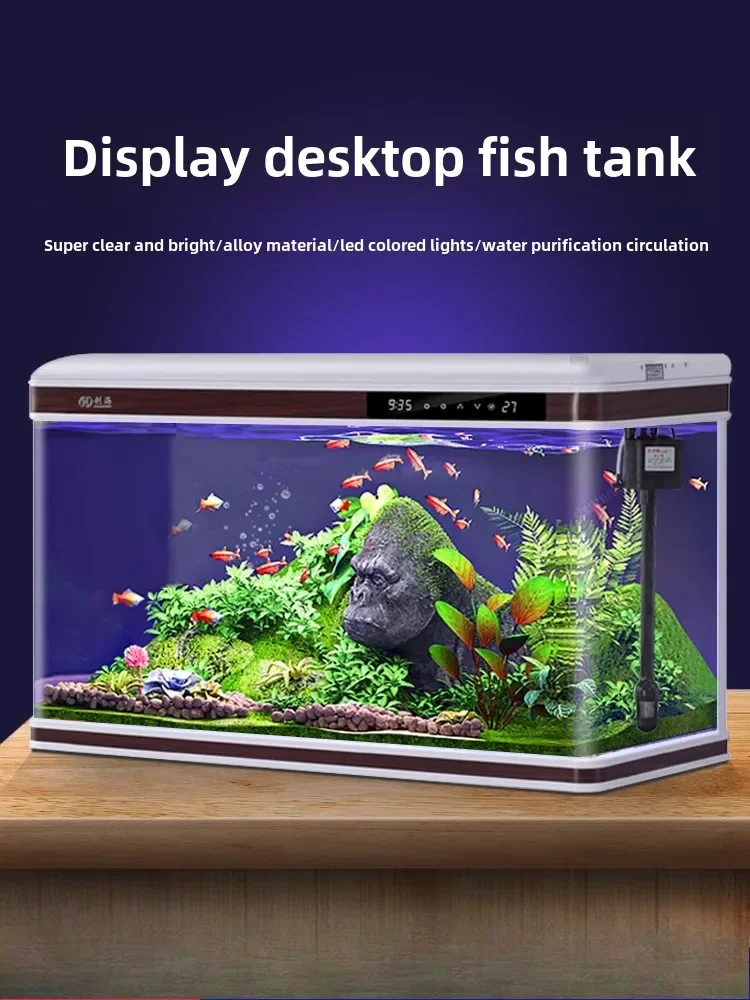 

MJY medium-sized ecological water-free goldfish tank lazy large aquarium glass