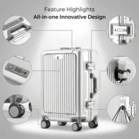 BunyFly Aluminum Frame Boarding Laptop Trolley Case 20 Inch Front Opening  Suitcase Cabin Luggage Bag 6