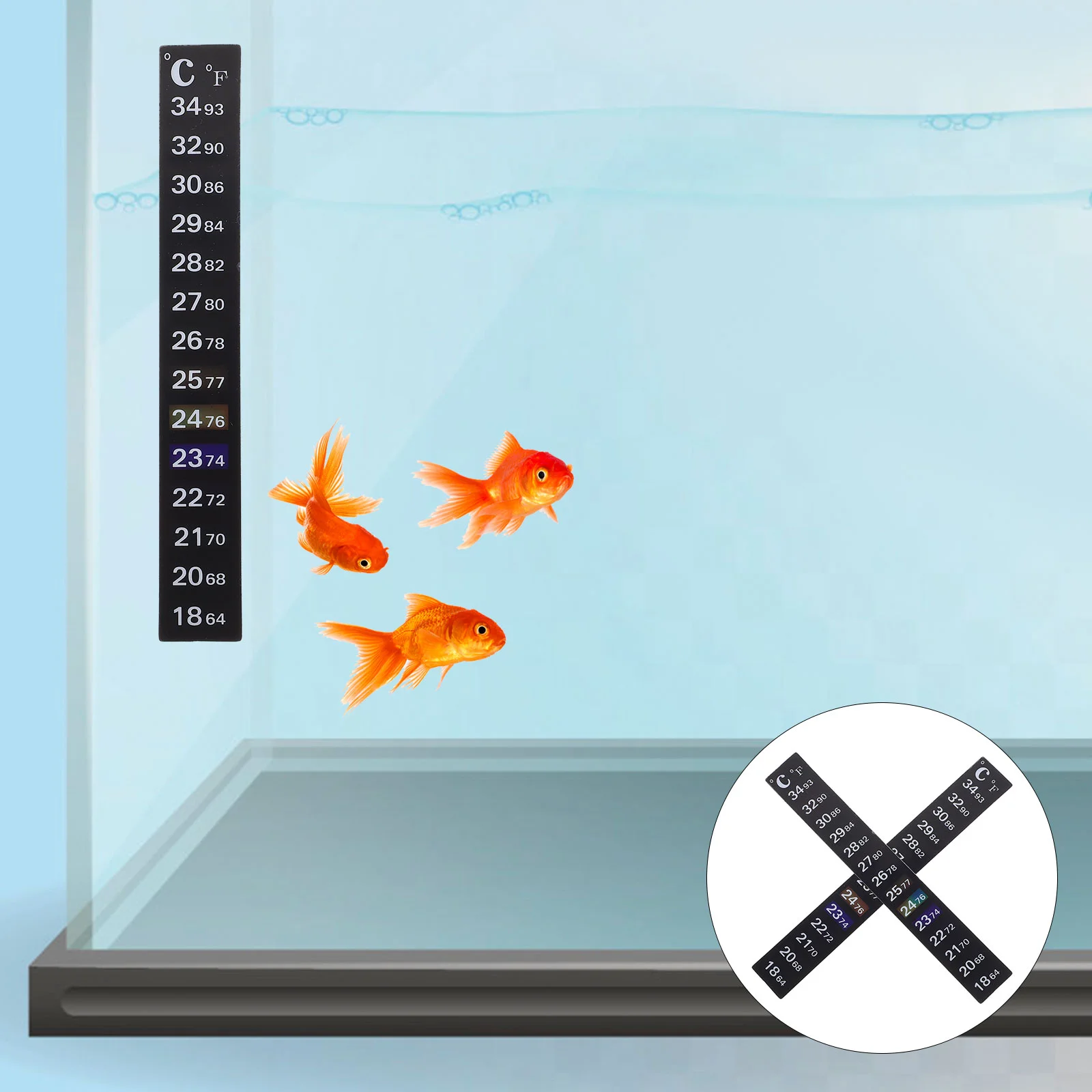 2-delige digitale aquariumtemperatuursticker thermometer zelfklevende strip eenvoudig te gebruiken kleur veranderende aquariumthermometer nauwkeurig