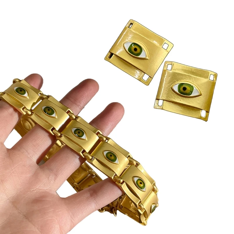 Intriguing Matte Gold Color Jewelry Set with Square Eye Adorned for Gatherings N2UE