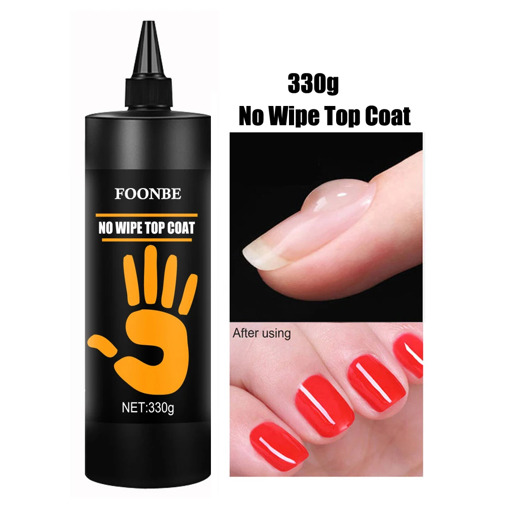 Foonbe 330g Super couche de finition Gel vernis à ongles UV trempé couche de finition sans essuyage scellant Gel finition manucure Nail Art Salon qualité