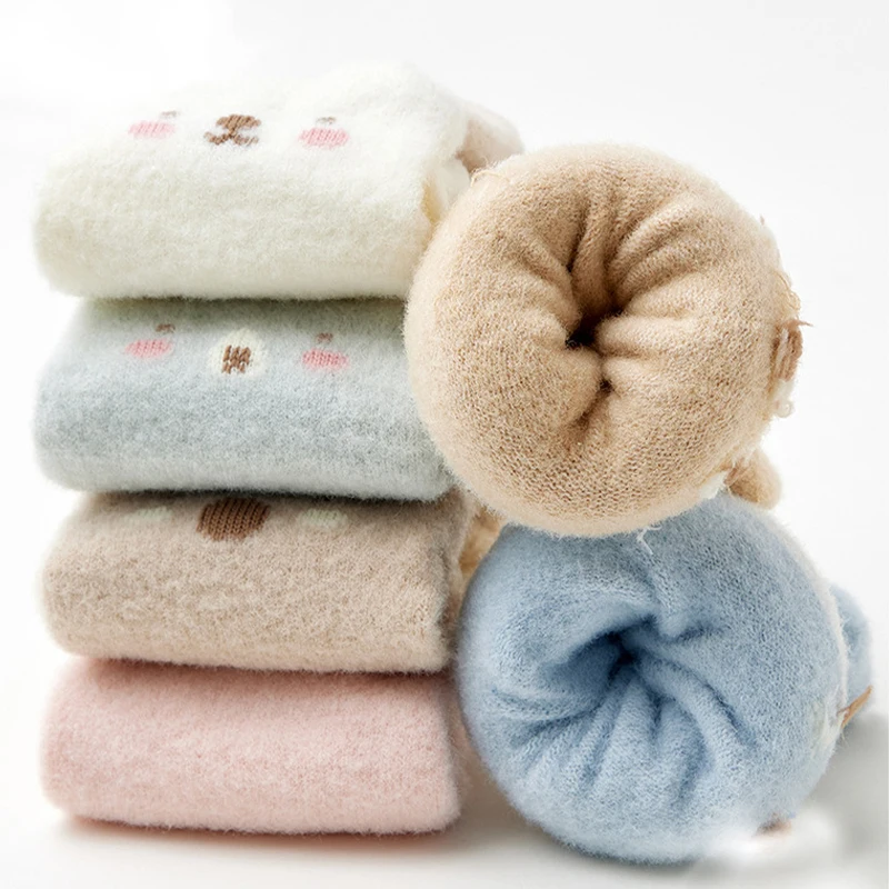 3 Pairs Baby Floor Socks Full Sole Rubber Non-Slip Winter Warm Kids Socks Cute Cartoon Indoor Toddler Socks For Boys And Girls