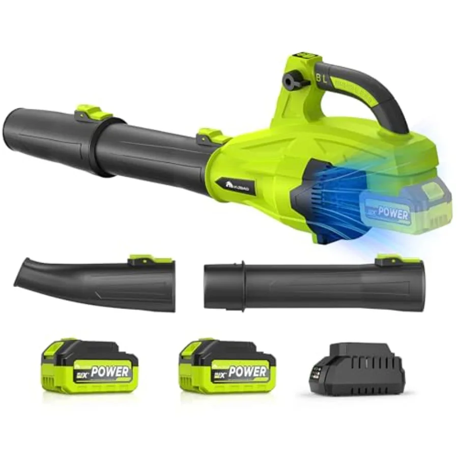 

Leaf Blower Cordless with 2 * 4.0ah Battery and Fast Charger 21V Brushless Battery Powered Blower Electric Blowers with 650CFMa