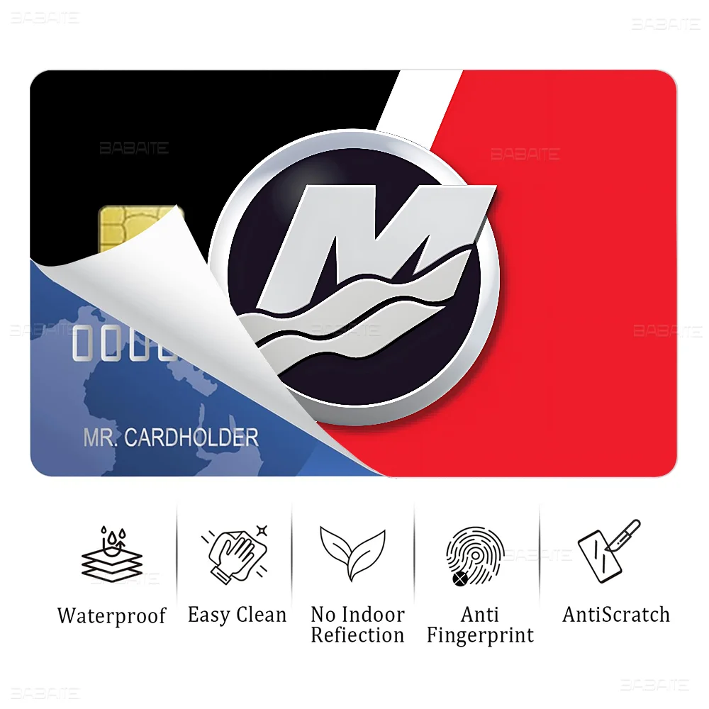 M-Mercury Racing Logo Game Anime Sticker Film Skin Cover Case For Small Large No Chip Debit Credit Card Front Side