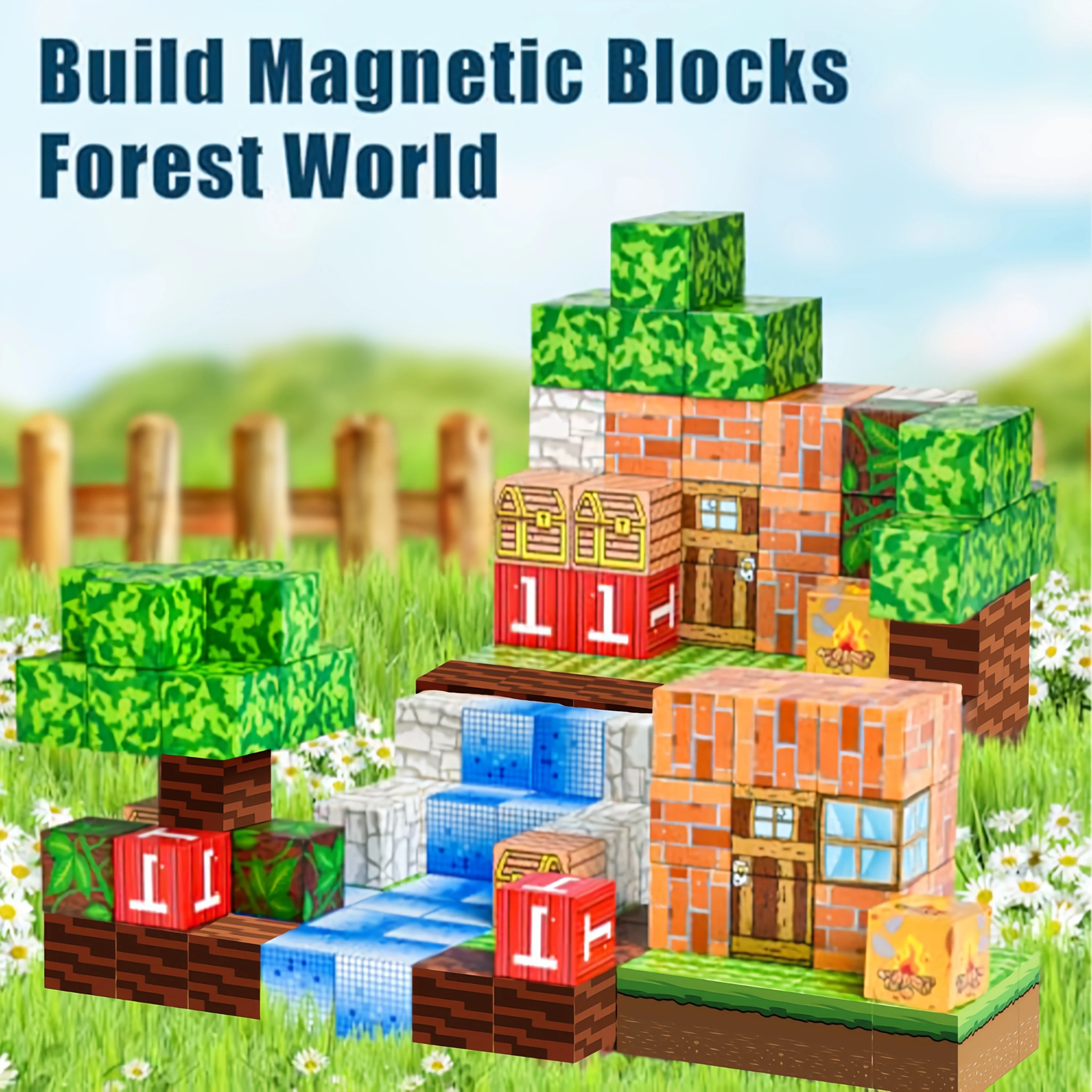 100pcs Magnetic Building Blocks Set STEM Toys for Boys and Girls  World Magnet Ideal for Christmas New Year Birthday Kid Toys