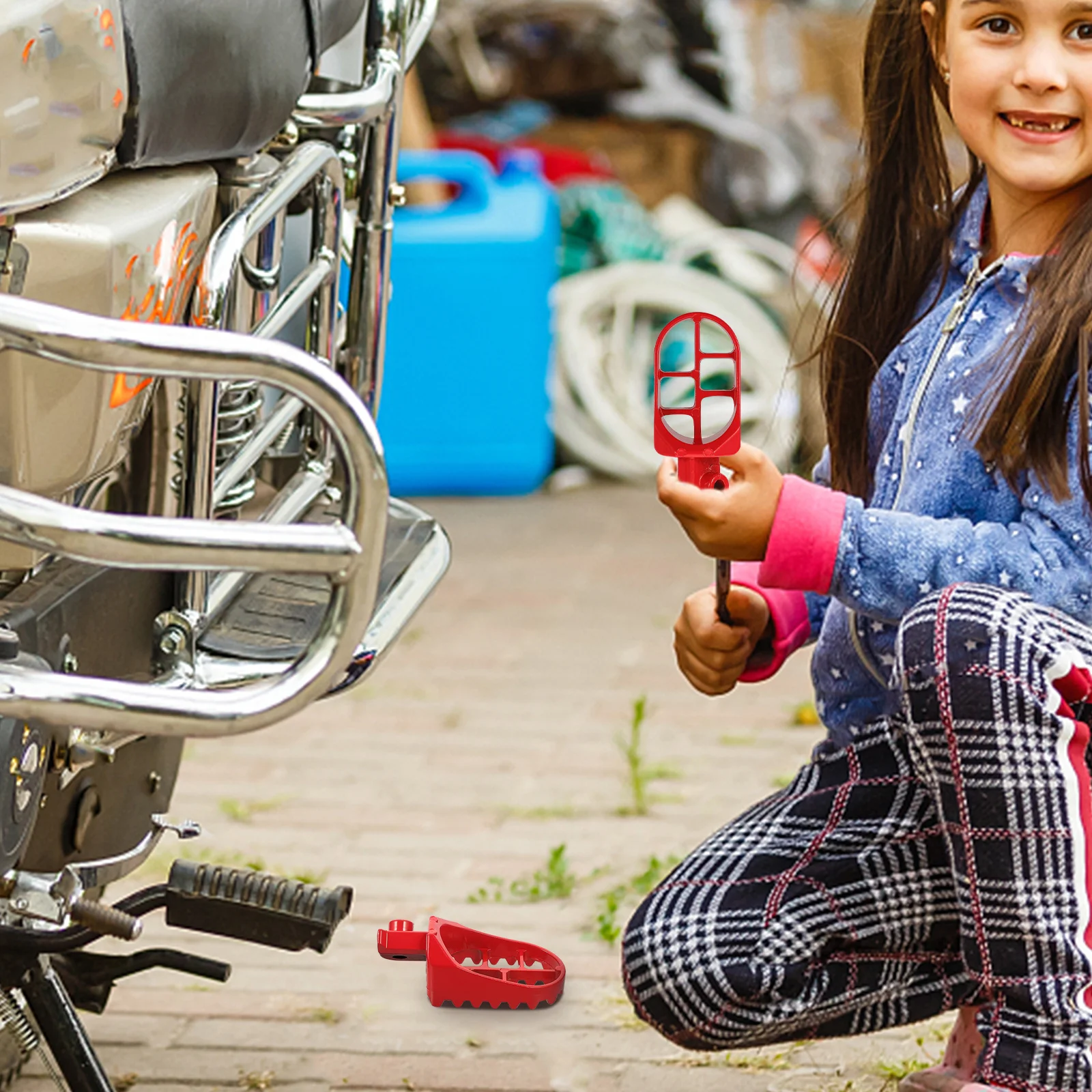 

1Set Motorcycle Foot Pegs Front Footrest Aluminum Durable Motocross Footpegs Teen Skid Control Racing Accessories