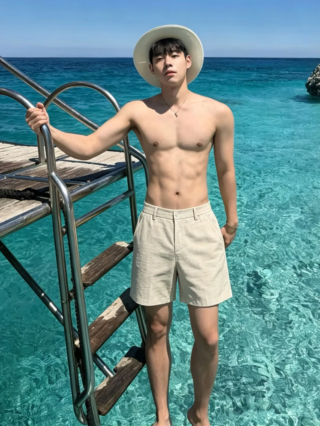 Lightweight Quick-Dry Linen-Like Short Pants Straight Leg Hawaii Vacation Casual Beach Five-Point Shorts for Teen Boys