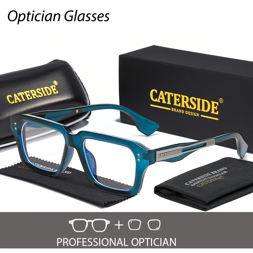 CATERSIDE New Retro Men's Optical Glasses Square Lens Prescription Glasses Women's Computer Myopia hyperopia Reading Glasses