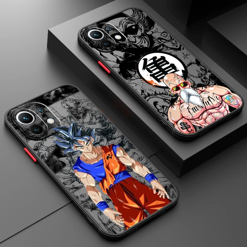 Art D-Dragon Ball Vegeta Goku Frosted Translucent For Xiaomi Mi 13 12 12T 11T 11 11i 10T 10 9T Pro Lite Ultra 5G Cover