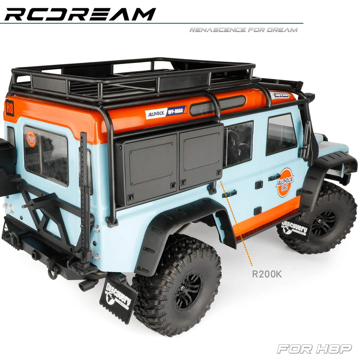 RCDream 1/8 Toolbox Side Window Expansion Box for MJX Defender H8H Upgrade Option Parts Accessory