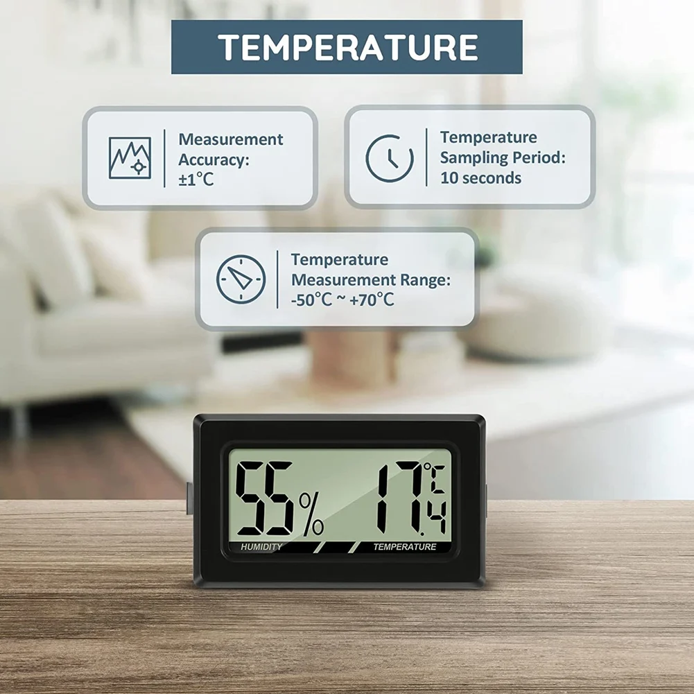 Thermometer Hygrometer Mini LCD Digital Indoor -Hygrometer Humidity Meter for Office Baby Room Living Room