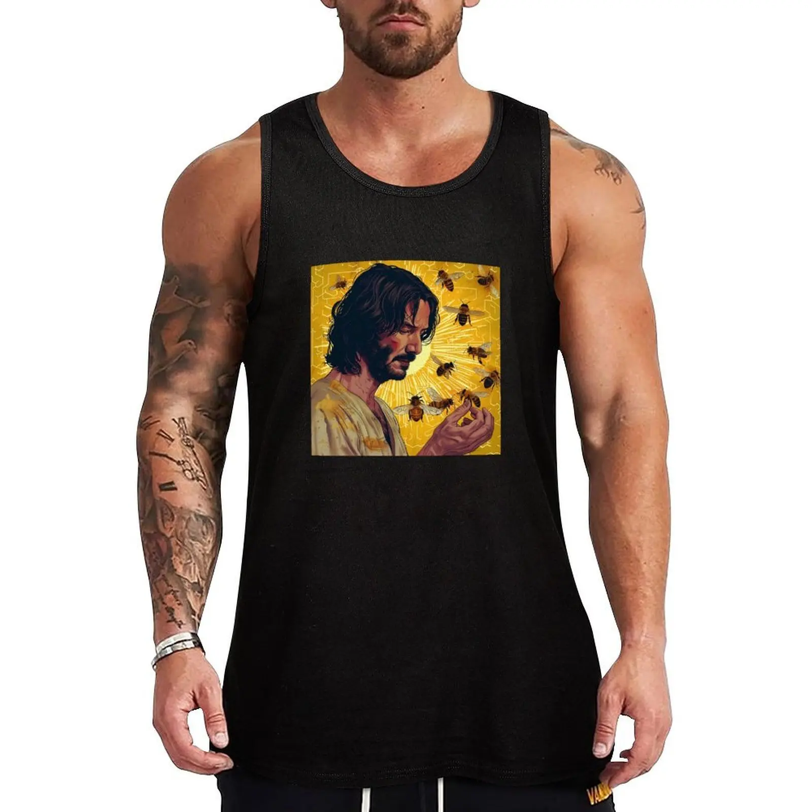 

Keanu Saint, Save The Bees, Bee, BABA YAGA, JOHN WICK and Bees, Keanu Christ Tank Top men clothing