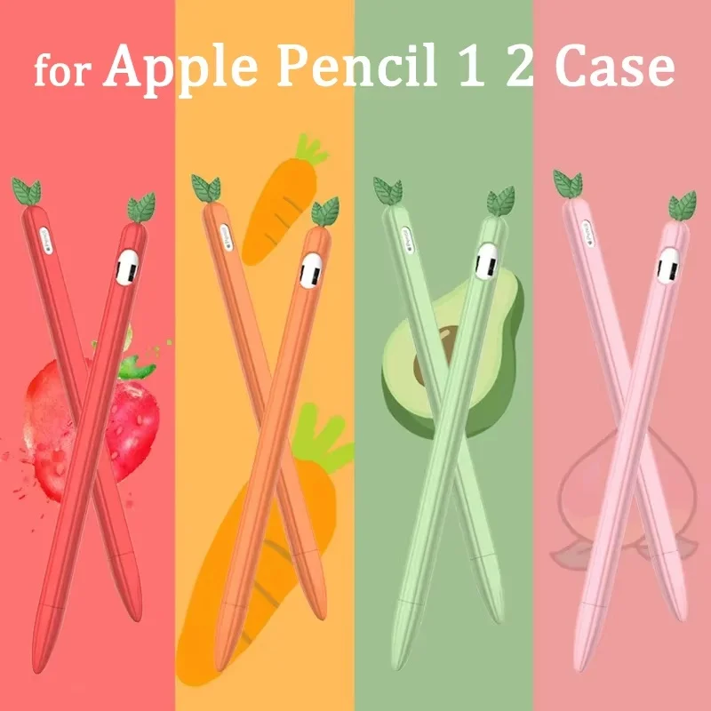 

Cute Vegetable Silicone For Apple Pencil 1 2 Case Colorful Stylus Protective Cover For iPad Pencil 1st 2nd Gen Cover Accessories