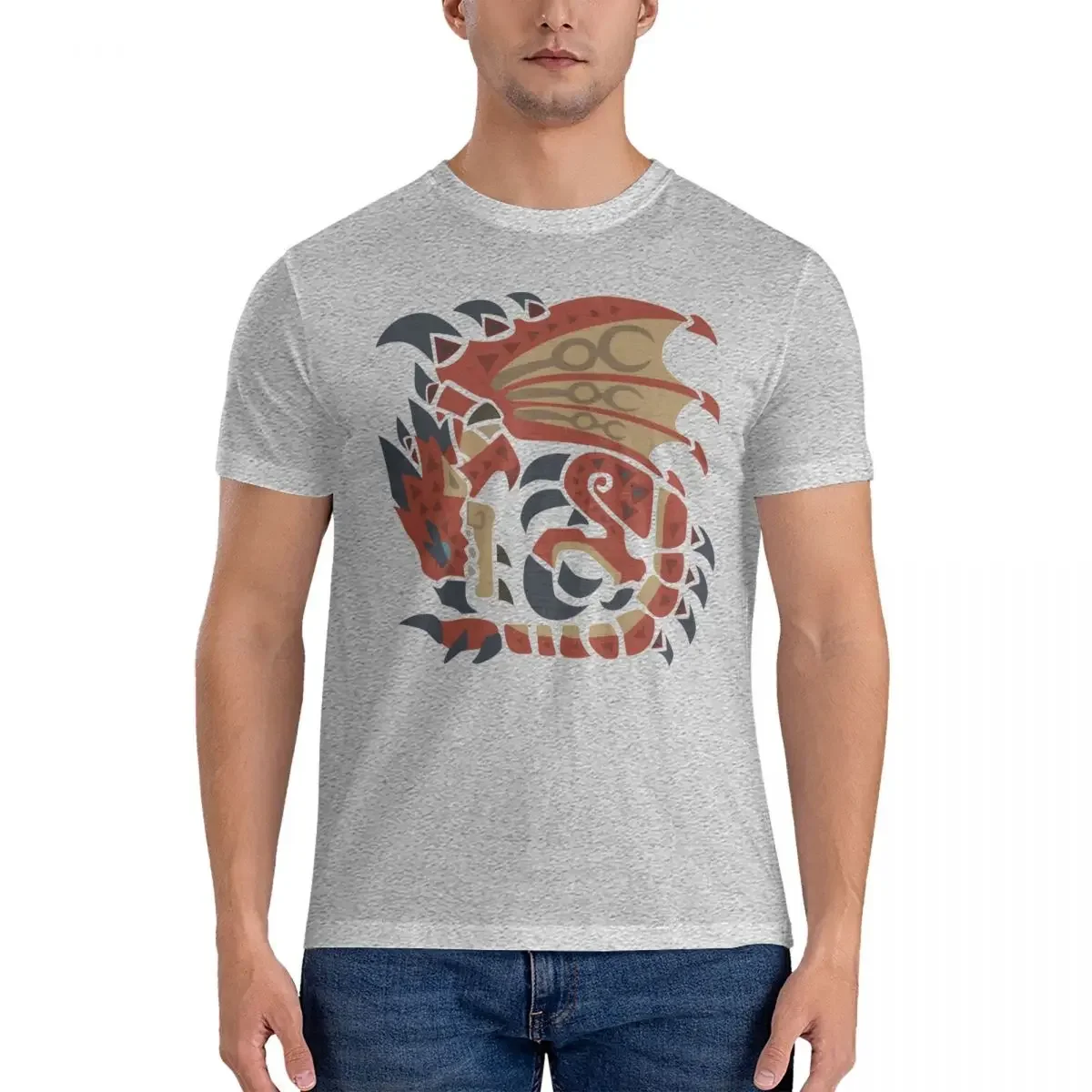 Rathalos  Hunters T-Shirt Summer Y2K Casual T-Shirts Cotton Novelty Tee Shirt For Men's Short-Sleeve Casual Tops