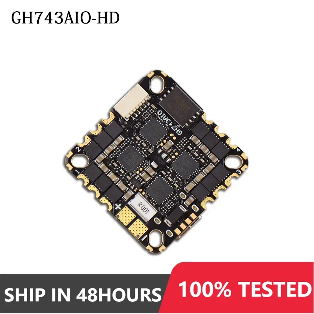 

GH743AIO H743 Flight Controller AM32 40A / 50A 4in1 ESC 3-6S LiPo for FPV Freestyle Drones DIY Parts
