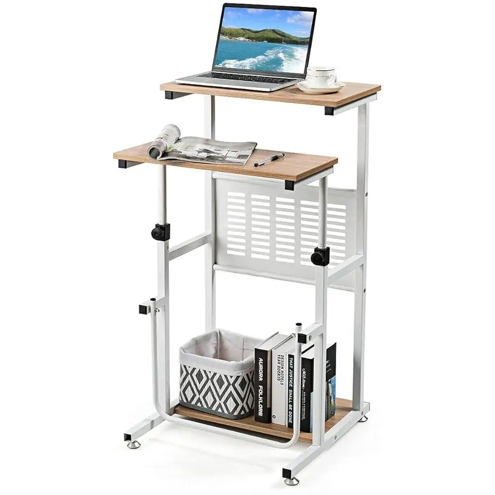 

Topment Height Adjustable Standing Desk, Home Office Writing Workstation With U-Shaped Footrest, Sturdy Steel Frame, Adjustable