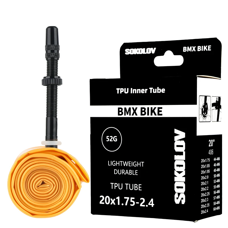 Image of TPU-Fahrradschlauch 20 Zoll 406/451 BMX Fahrradreifen 45/65mm AV / FV Ventil 20*1.0-1.5（406）/ 20*1.75-2.4（406）/ 20*1-1/8（451）