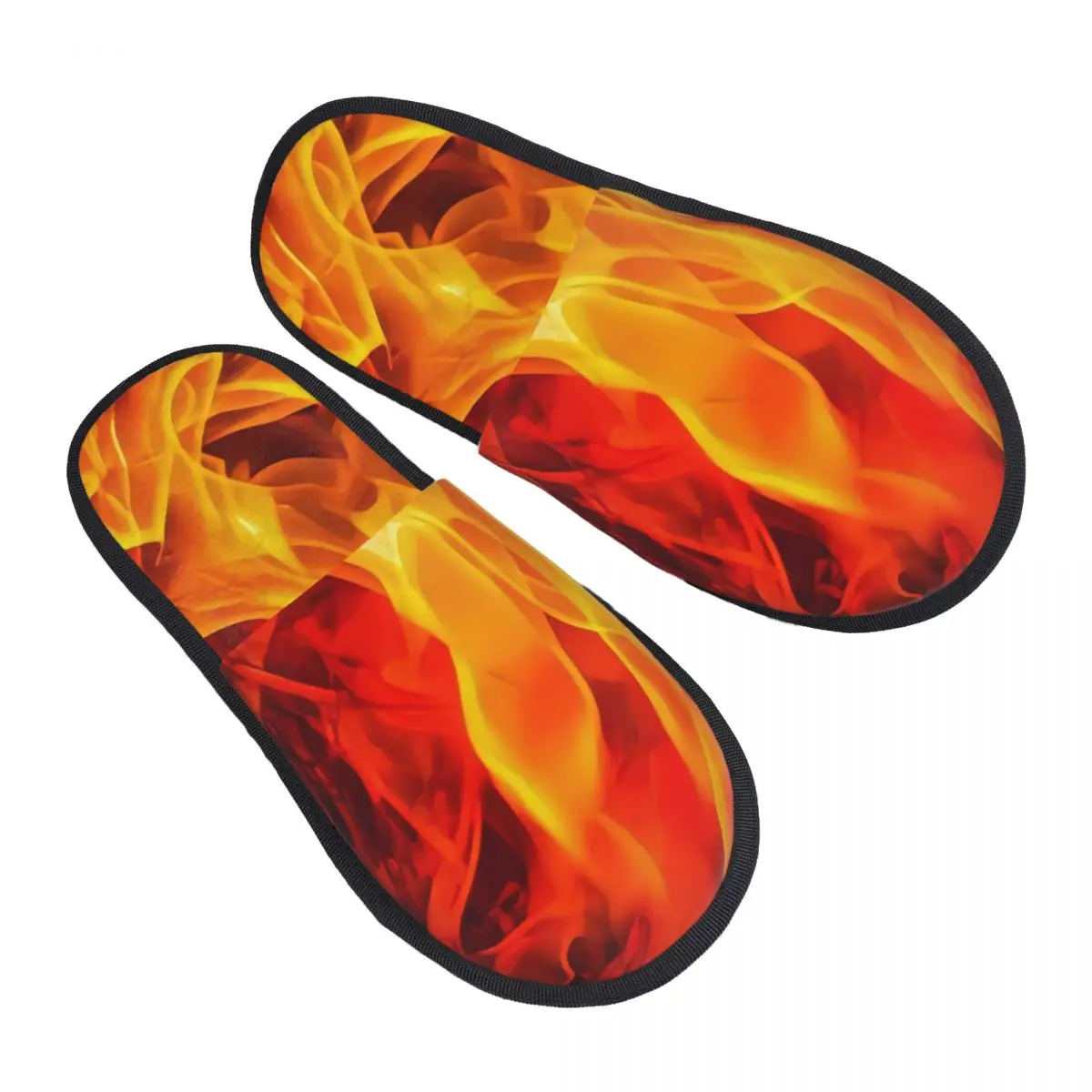 

Меховые тапочки для женщин и мужчин, модные пушистые зимние теплые тапочки, домашняя обувь с огненным принтом